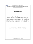 Khai thác và sử dụng Internet trong dạy học phần từ trường và cảm ứng điện từ vật lí lớp 1