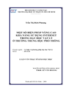 Một số biện pháp nâng cao khả năng sử dụng Internet trong dạy học vật lý ở trường Trung Học Phổ Thông