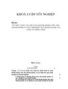 Tổ chức công tác kế toán thành phẩm tiêu thụ thành phẩm và xác định kết quả kinh doanh tại công ty đồng tháp