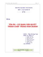 Tòa án cơ quan giải quyết tranh chấp trong kinh doanh