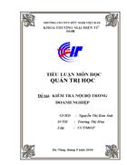 Quản trị học Kiểm tra nội bộ trong doanh nghiệp