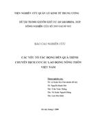 Các yếu tố tác động đến quá trình chuyển dịch cơ cấu lao động nông thôn việt nam