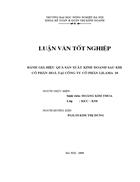 Đánh giá hiệu quả sản xuất kinh doanh sau khi cổ phần hoá tại Công ty cổ phần Lilama 10