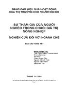 Sự tham gia của người nghèo trong chuỗi giá trị nông nghiệp nghiên cứu đối với ngành chè