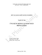 Ứng dụng định luật bảo toàn động lượng