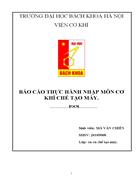 Báo cáo thực hành nhập môn cơ khí chế tạo máy