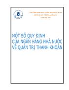 Một số quy định của ngân hàng nhà nước về quản trị thanh khoản