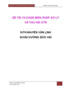 Chọn biện pháp xử lý và thu hồi ctr