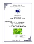 Các yếu tố ảnh hưởng đến quyết định mua sản phẩm trà xanh của công ty urc việt nam