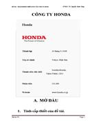 Hoạch định chiến lược của công ty honda