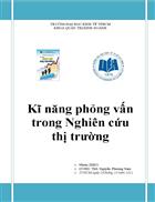 Tiểu luận kĩ năng phỏng vấn nghiên cứu thị trường