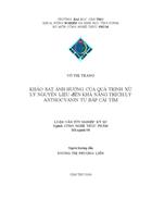 Khảo sát ảnh hưởng của quá trình xử lý nguyên liệu đến khả năng trích ly Anthocyanin từ bắp cải tím