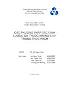 Các phương pháp xác định lượng dư thuốc kháng sinh trong thực phẩm