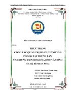 Công tác quản trị hành chính văn phòng tại trung tâm ứng dụng tiến bộ và khoa học tỉnh Bình Dương