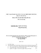 VIỆT NAM THAM GIA WTO VÀ CÁC HIỆP ĐỊNH THƯƠNG MẠI TỰ DO FTA Hàm ý đối với xuất khẩu hàng dệt may