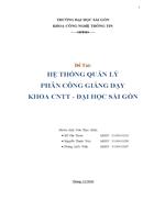 Đồ án Xây dựng Hệ thống quản lý phân công giảng dạy Khoa cntt Đại học Sài gòn