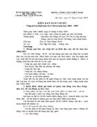 Biên bản họp chi bộ Tổng kết sự lãnh đạo của Chi bộ năm học 2004 2005