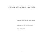 Các chỉ số xác định lạm phát
