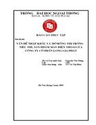 Vấn đề nhập khẩu và mở rộng thị trường tiêu thụ sản phẩm máy điện thọai của Công ty Cổ phần Long Gia phát