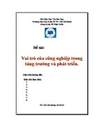 Vai trò của công nghiệp trong tăng trưởng và phát triển