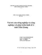 Vai trò của nông nghiệp và công nghiệp với phát triển kinh tế ở tỉnh Tiền Giang