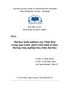 Bài học kinh nghiệm của Nhật Bản trong quá trình phát triển kinh tế theo hướng công nghiệp hóa hiện đại hóa