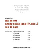 Bài học từ khủng hoảng kinh tế Châu Á sau 10 năm