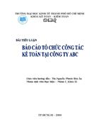 Báo cáo tổ chức công tác kế toán tại công ty ABC