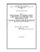 Nội dung và hình thức chuyển tải thông tin trên báo tết 1