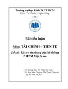 Rủi ro tín dụng của hệ thống NHTM Việt Nam