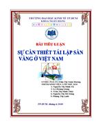 Sự cần thiết tái lập sàn vàng tại việt nam