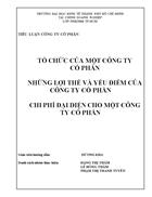 Tổ chức của một công ty cổ phần những lợi thế và yếu điểm của công ty cổ phần