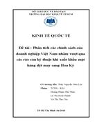 Phân tích các chính sách của doanh nghiệp Việt Nam nhằm vượt qua các rào cản kỹ thuật khi xuất khẩu mặt hàng dệt may sang Hoa Kỳ