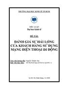 Đánh giá sự hài lòng của khách hàng sử dụng mạng điện thoại di động