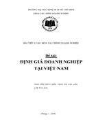 Định giá doanh nghiệp tại việt nam