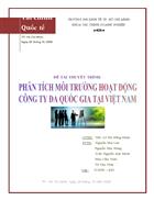 Phân tích môi trường hoạt động của các công ty đa quốc gia tại VN