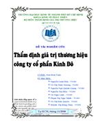 Tham dinh gia tri thuong hieu cong ty co phan Kinh Do