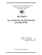 Nguồn lực của Việt Nam khi gia nhập WTO