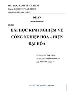 Bài học kinh nghiệm về công nghiệp hóa hiện đại hóa