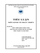 Phát triển kinh tế bền vững trên địa bàn thành phố Hồ Chí Minh Thực trạng và giải pháp 1