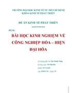 Bài học kinh nghiệm về công nghiệp hóa hiện đại hóa 1