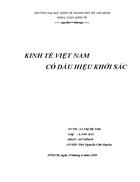KInh tế VIỆT NAM có dấu hiệu khởi sắc