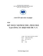 Kế toán nợ phải thu phải trả tại công ty HIỆP PHƯỚC V N