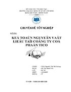 Kế toán nguyên vật liệu tại công ty cổ phần TICO