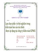 Lựa chọn phần tử thử nghiệm để thu thập bằng chứng kiểm toán trong kiểm toán báo cáo tài chính