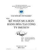 Kế toán mua bán hàng hóa tại Công ty IMEXCO 1