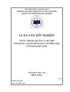 Thực trạng quản lý rủi ro tín dụng tại ngân hàng thương mại cổ phần sài gòn 1