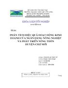 Phân tích hiệu quả hoạt động kinh doanh của ngân hàng nông nghiệp và phát triển nông thôn