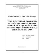 Tình hoạt hoạt động cho vay đối với doanh nghiệp nhỏ và vừa tại ngân hàng thương mại cổ phần việt á chi nhánh sài gòn 1