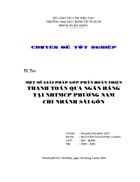 Giải pháp góp phần hoàn thiện thanh toán qua ngân hàng tại NHTMCP